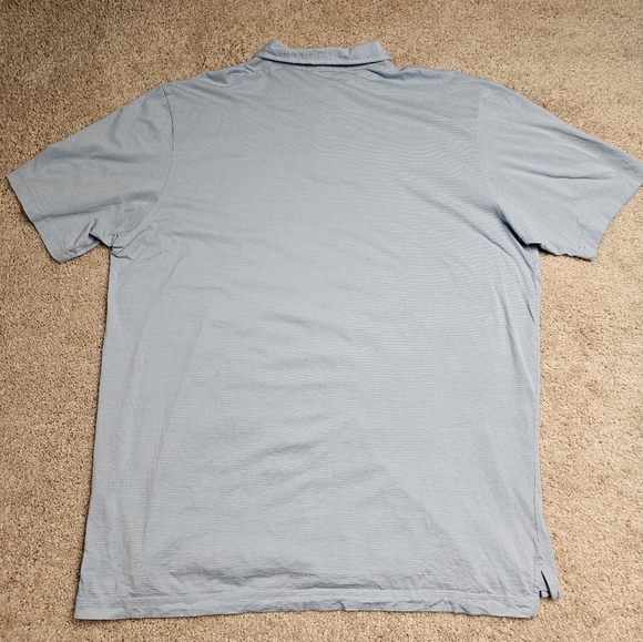 Big and Tall Peter Millar Striped Polo Shirt Light Blue XXL - Picture 4 of 4